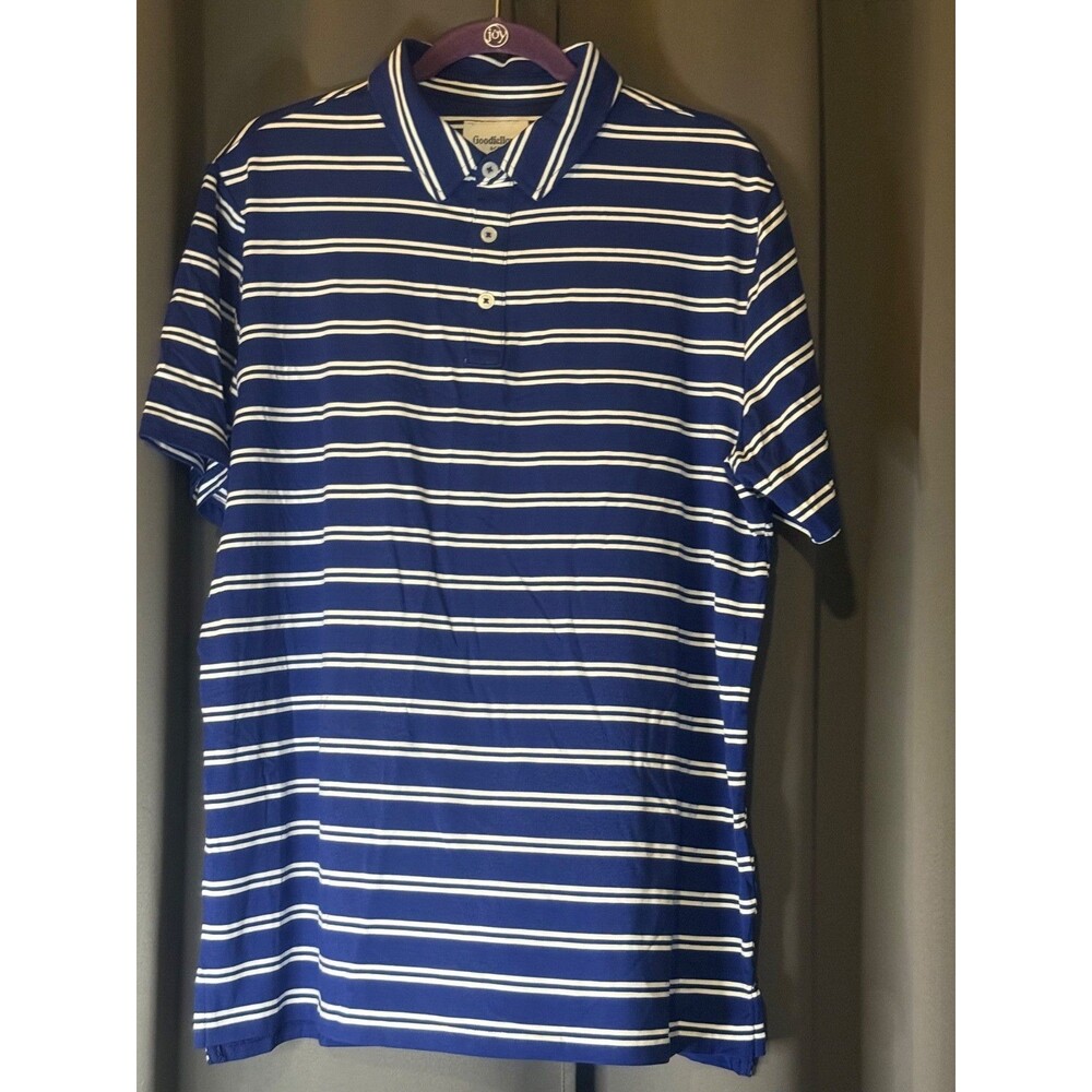 Blue w/ White Stripes Shirt Men’s Large Polo. NWT